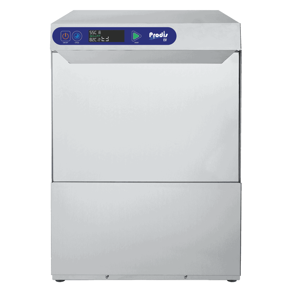 Commercial dishwasher with digital controls display