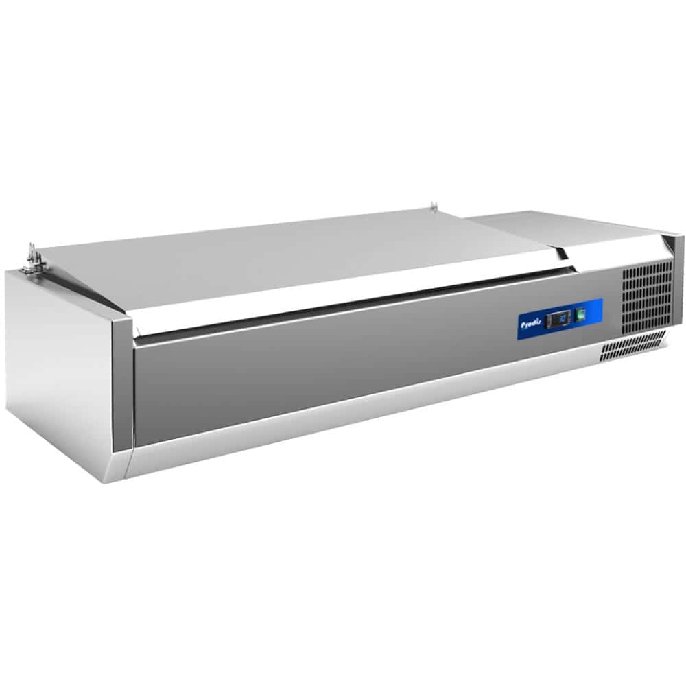 Stainless steel commercial air curtain unit.