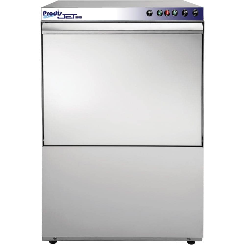 Commercial dishwasher with control panel