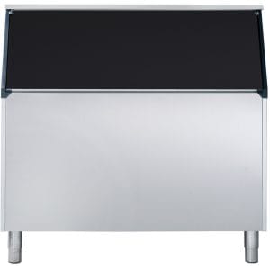 Stainless steel kitchen ice bin, black lid